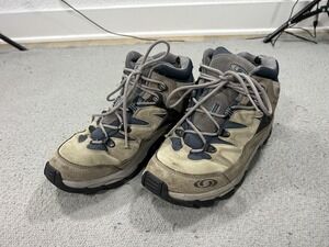 Salomon Hiking Boots Mens Size 8 Beige Contagrip Ankle Trail Outdoor Gorpcore